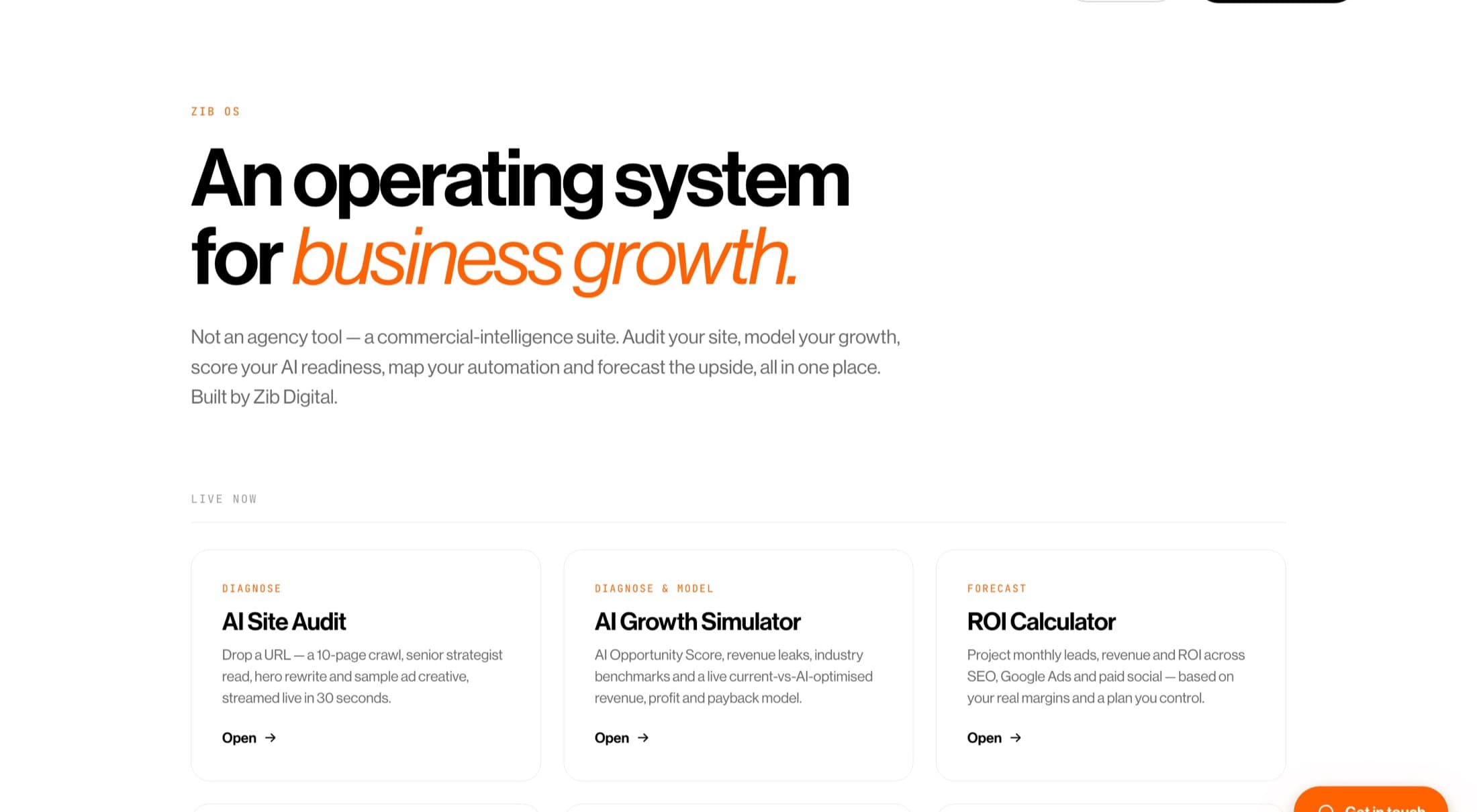 The ZiB OS suite of commercial tools